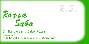 rozsa sabo business card